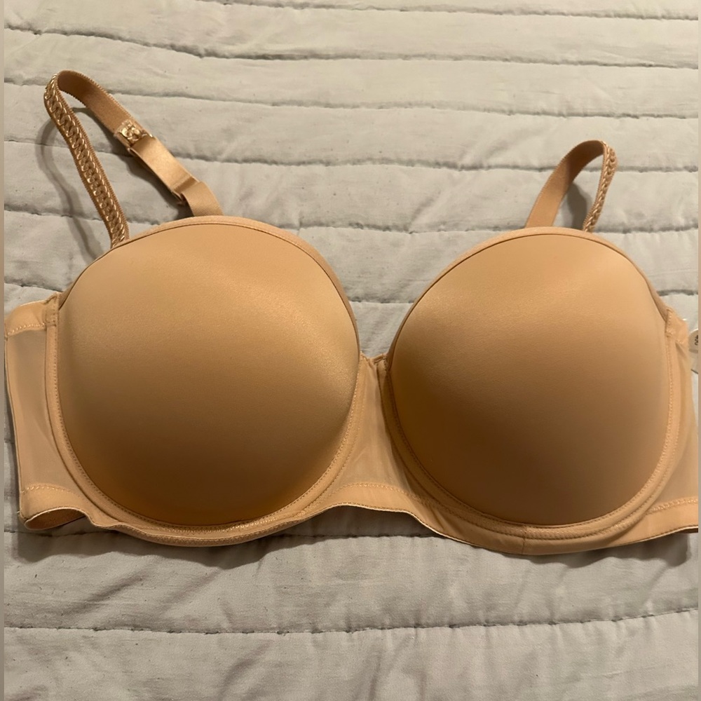 Women’s bra Le Mystere #7977 Bra 40D New Beige, Soiree Strapless - Picture 2 of 5